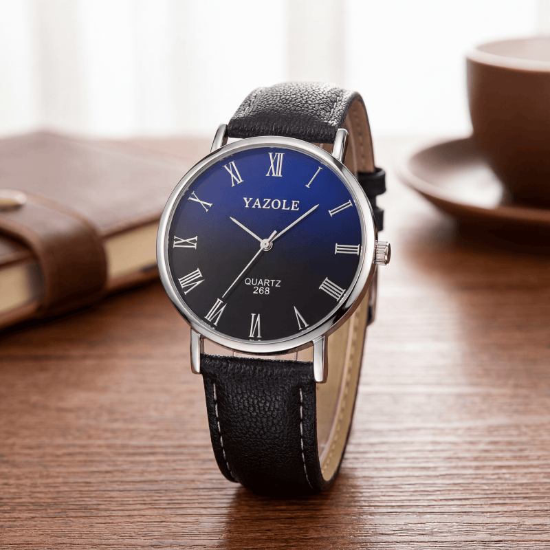Leather Watch Band Men - YAZOLE Jam Tangan Kuarsa Minimalis untuk