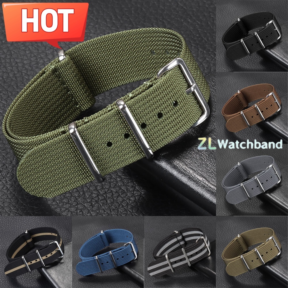 Nato Strap Nylon - Tali Jam Tangan Nilon Bergaris Baru