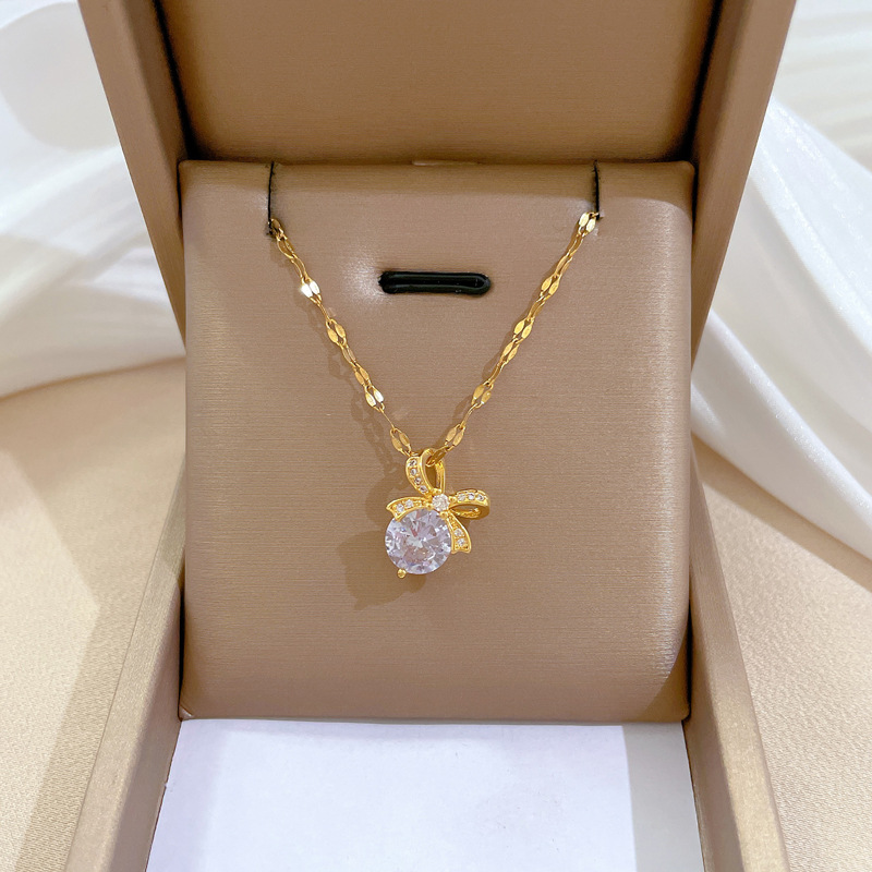Butterfly Clasp Deployant - Kalung Choker Desain Minimalis Baja Tahan