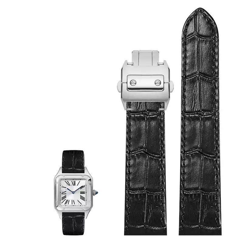 Cartier Watch Santos - Tali Jam Tangan Kulit Asli 20Mm