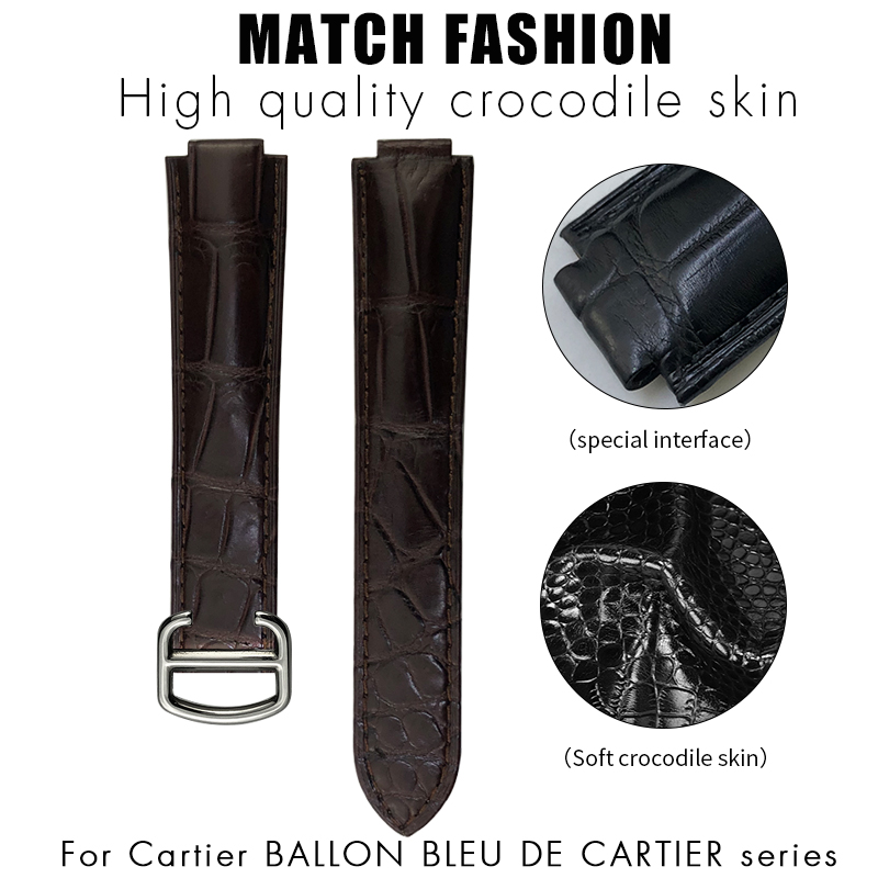 Cartier Watch Ballon Bleu - Tali jam kulit buaya untuk balon