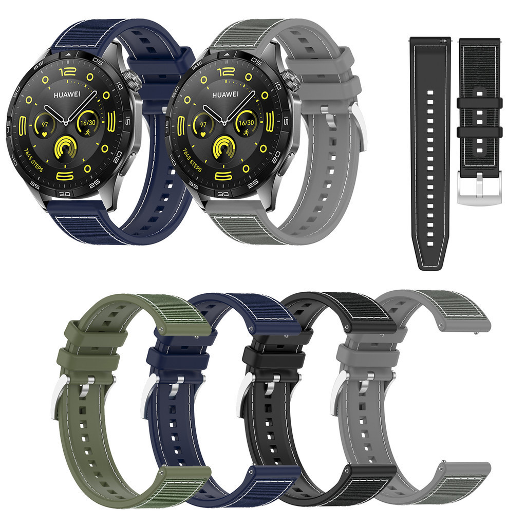 Silicone Watch Band 22Mm - Nilon tenun 22mm + tali silikon