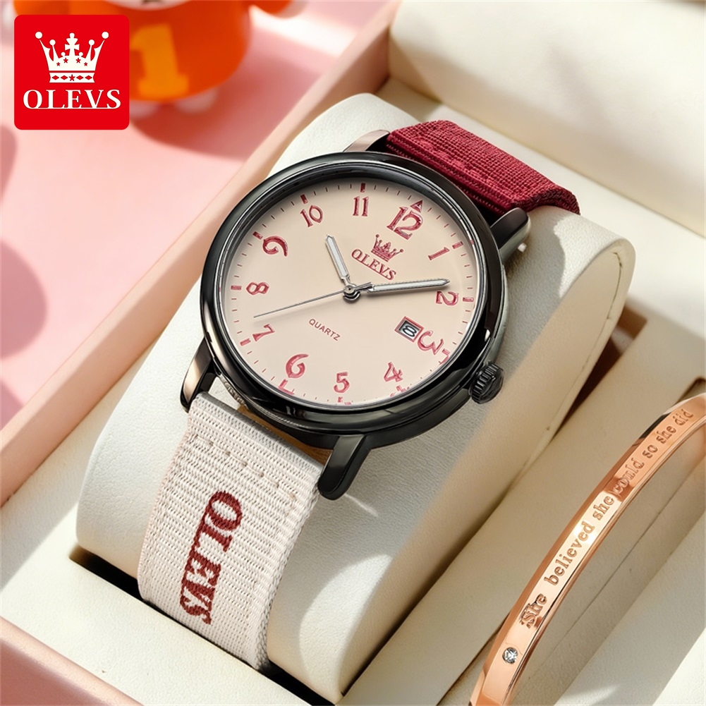 Canvas Strap Watch - OLEVS Jam Tangan Kuarsa Modis Baru