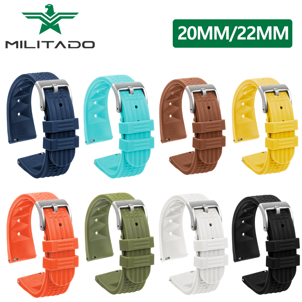 Nato Strap Nylon - Militado gelang jam wafel karet 20mm,