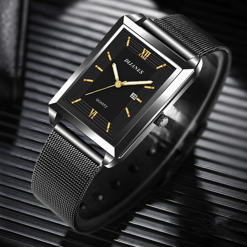Jam tangan kulit kalender tang - Leather Watch Band Men ulasan dan harga