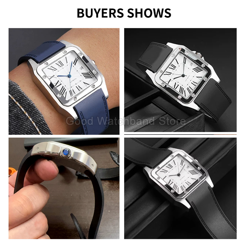 Tali Jam Tangan Karet Berkuali - Cartier Watch Santos ulasan dan harga