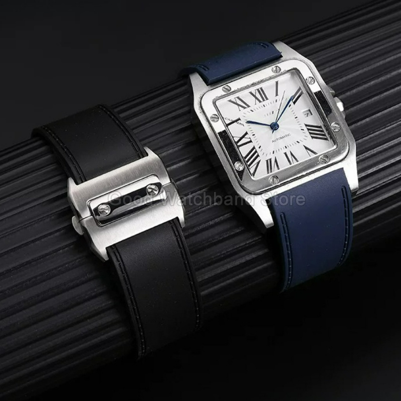 Tali Jam Tangan Karet Berkuali - Cartier Watch Santos ulasan dan harga