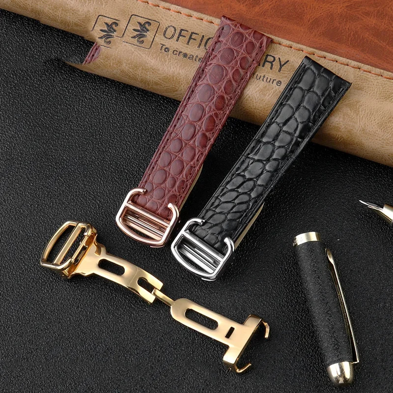 Tali Jam Buaya 16 18 20 22 23  - Cartier Watch Tank ulasan dan harga