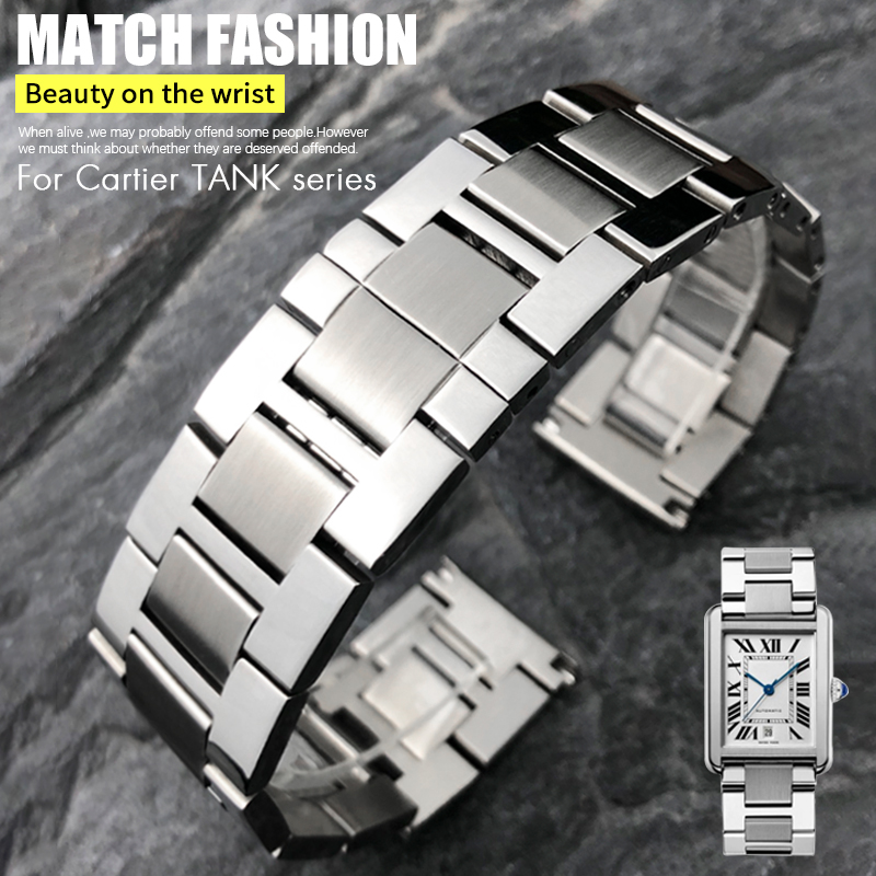 Gelang Jam Baja Tahan Karat Ha - Cartier Watch Santos ulasan dan harga