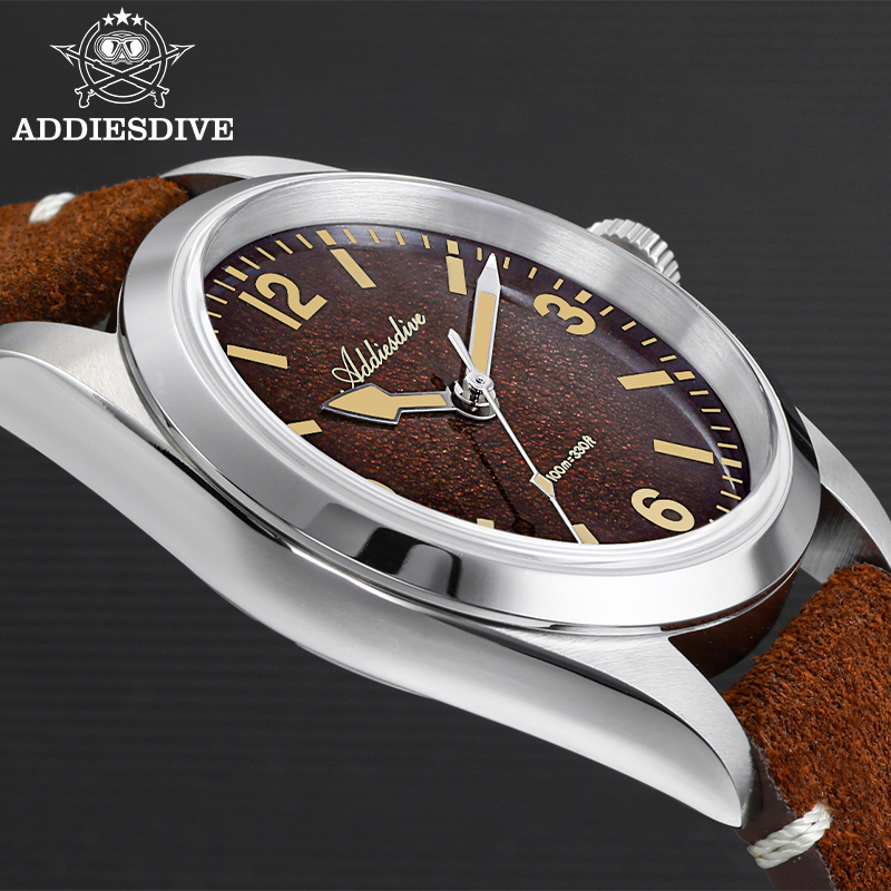 ADDIESDIVE Jam Tangan Kaca Saf - Suede Strap Watch ulasan dan harga
