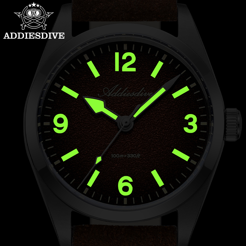ADDIESDIVE Jam Tangan Kaca Saf - Suede Strap Watch ulasan dan harga