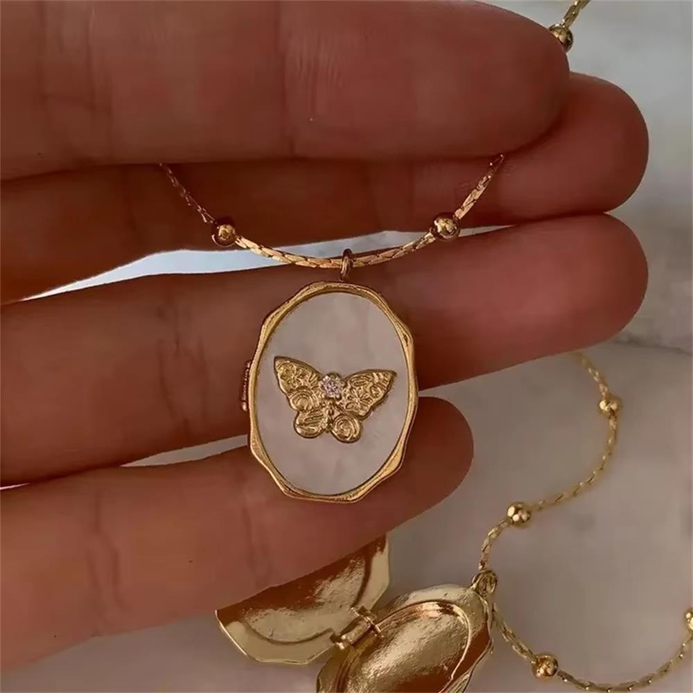 Kalung Liontin Album Foto Dapa - Butterfly Clasp Deployant ulasan dan harga