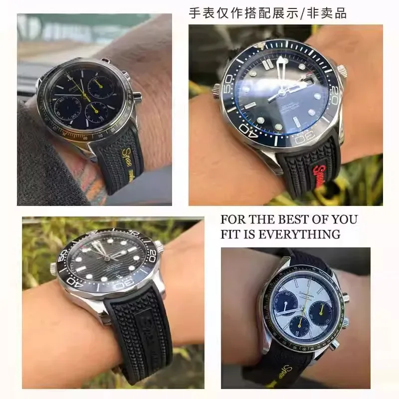 Gelang Jam Silikon Karet untuk - Omega Watch Speedmaster ulasan dan harga