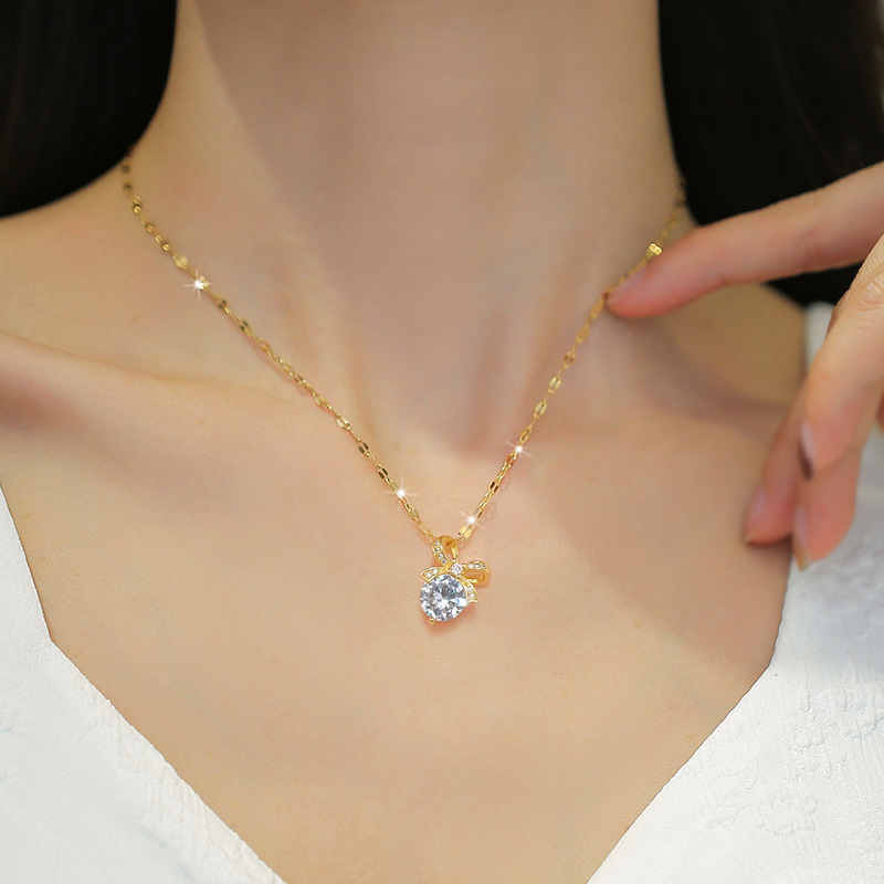 Kalung Choker Desain Minimalis - Butterfly Clasp Deployant ulasan dan harga