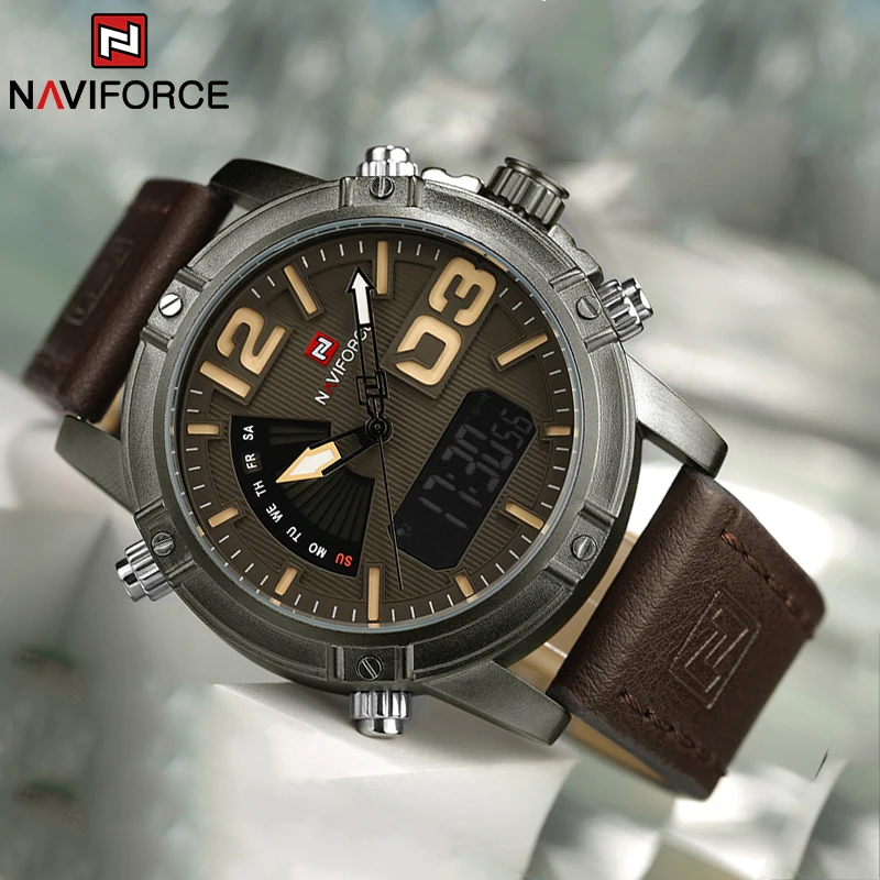 NAVIFORCE Jam Tangan Pria Berm - Leather Watch Band Men ulasan dan harga