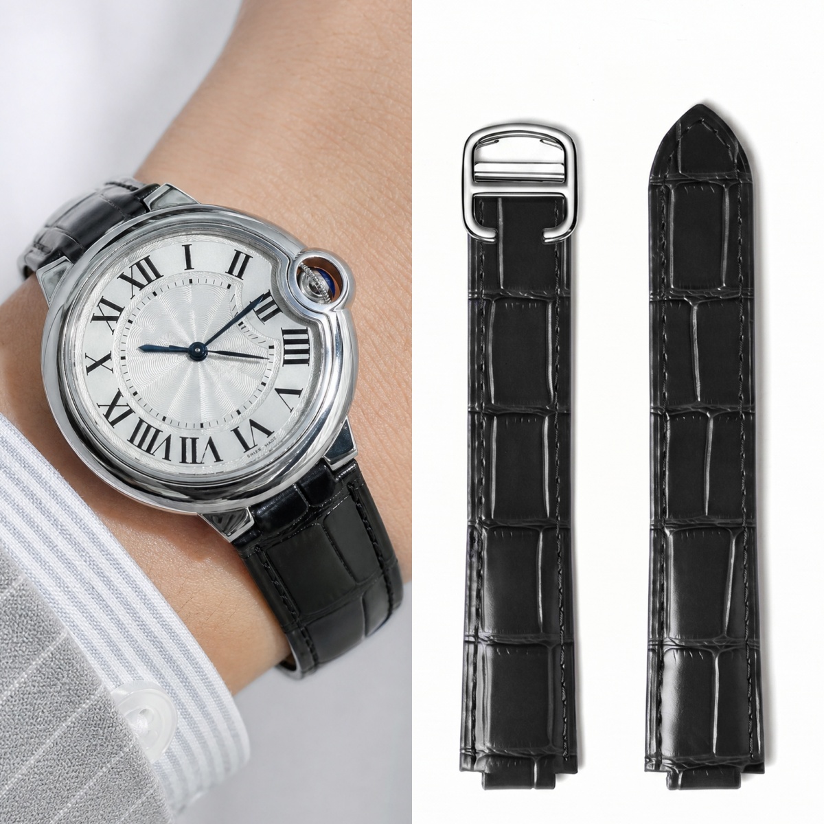 Tali Jam Tangan Kulit Ekor Cem - Cartier Watch Ballon Bleu ulasan dan harga