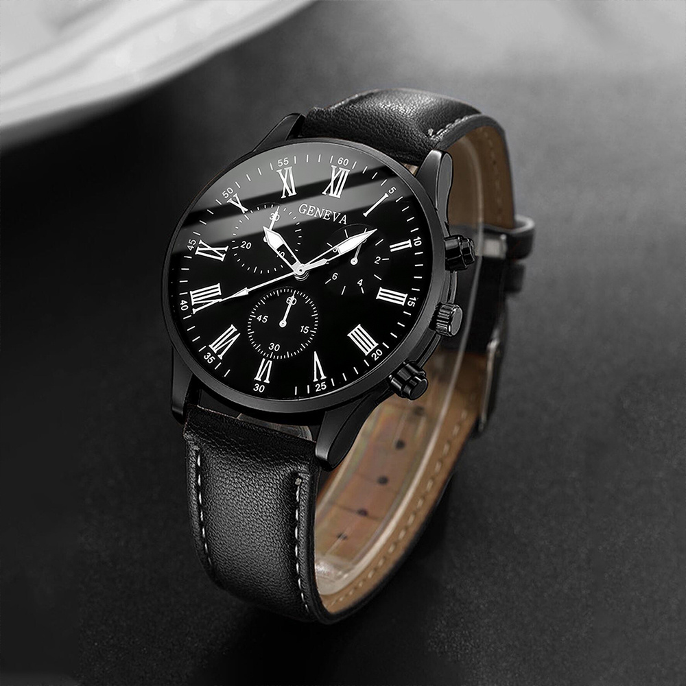 Jam tangan bisnis pria modis R - Leather Watch Band Men ulasan dan harga
